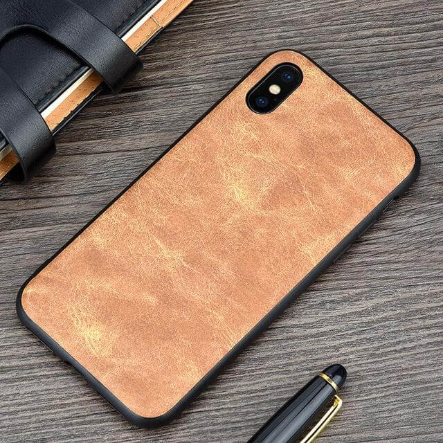 Classic Faux Leather Phone Cover for iPhone X