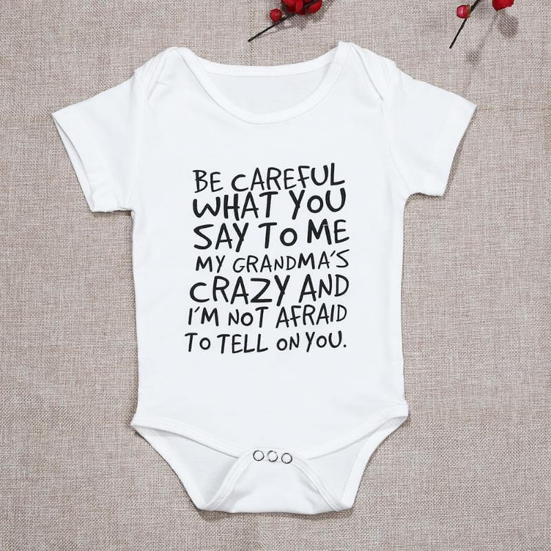 Cute Alphabet Print Baby Onesie - Pexav