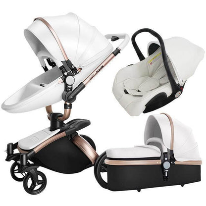 Convertible 3 in 1 Baby Pram with Rotating Seat