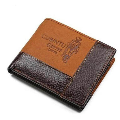 Real Leather Mens Wallet with Zippered Coin Pouch