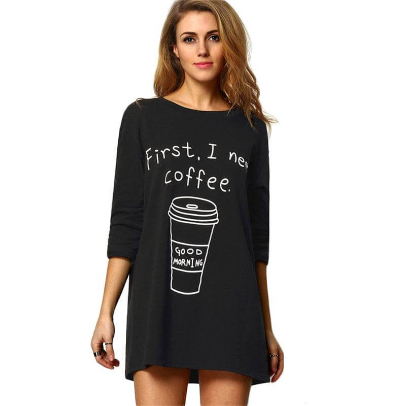 Casual Coffee Graphic Tee Shirt - Pexav