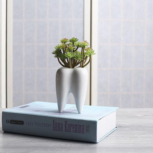 Unique Ivory Porcelain Planter Pot - Pexav