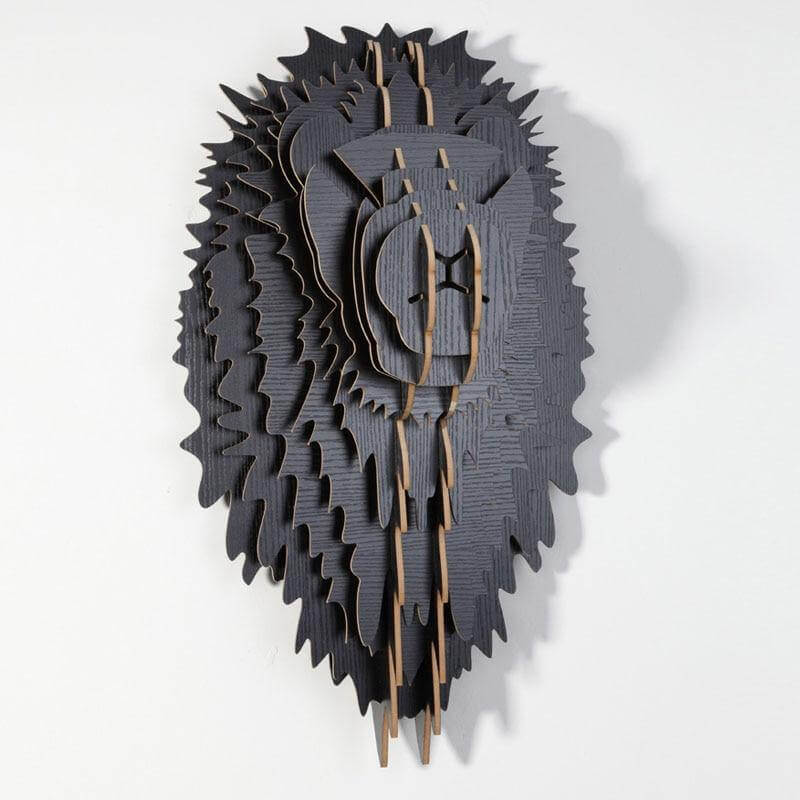 Carved Wooden Lion Wall Art - Pexav