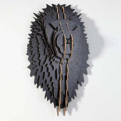 Carved Wooden Lion Wall Art - Pexav