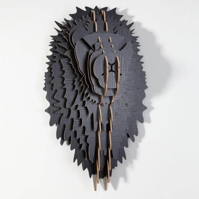 Carved Wooden Lion Wall Art