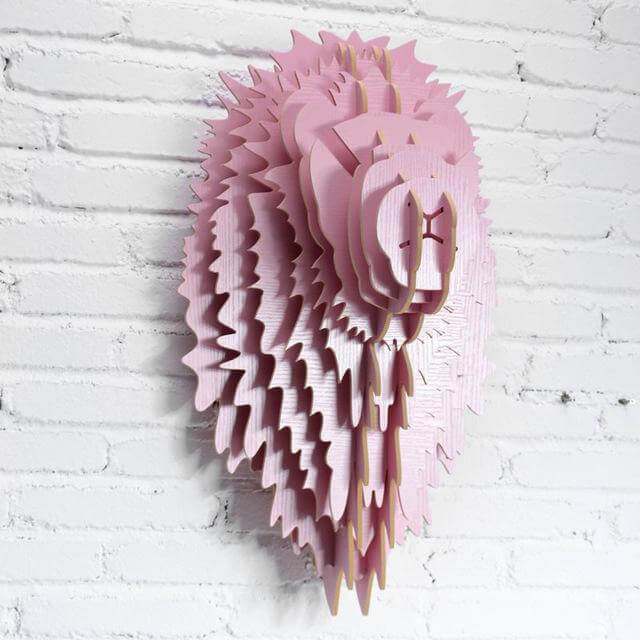 Carved Wooden Lion Wall Art