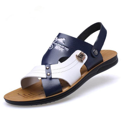 Comfortable Mens Sandal Beach Shoes Leather Breathable