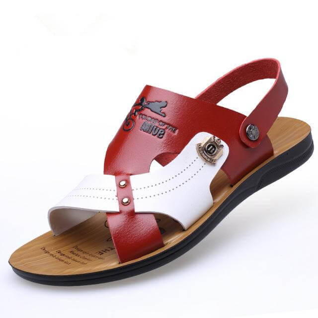 Comfortable Mens Sandal Beach Shoes Leather Breathable