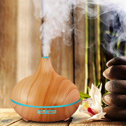 Natural Ultrasonic Mist Diffuser Aroma Wood Lamp - Pexav