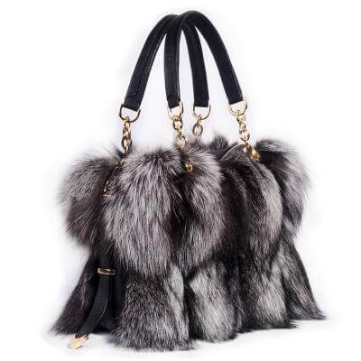 Luxury Genuine Fur Handbag Women's Tote