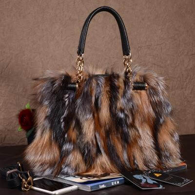 Luxury Genuine Fur Handbag Women's Tote