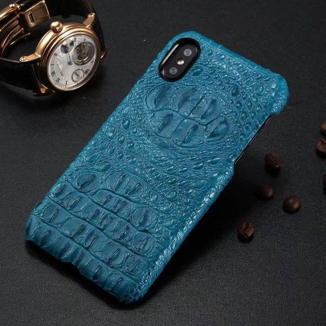 Vibrant Leather iPhone X Case with Crocodile Print - Pexav
