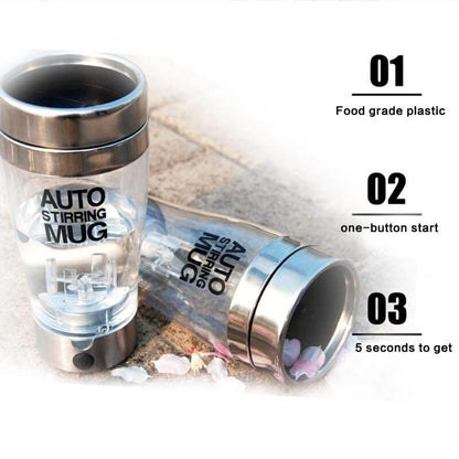 Automatic Mixing Steel Clear Mug - Pexav