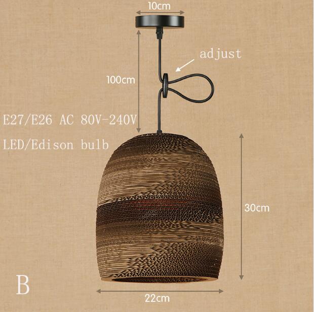 Stylish Paper Shade Folding Pendant Light Lamp