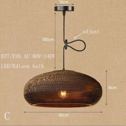 Stylish Paper Shade Folding Pendant Light Lamp