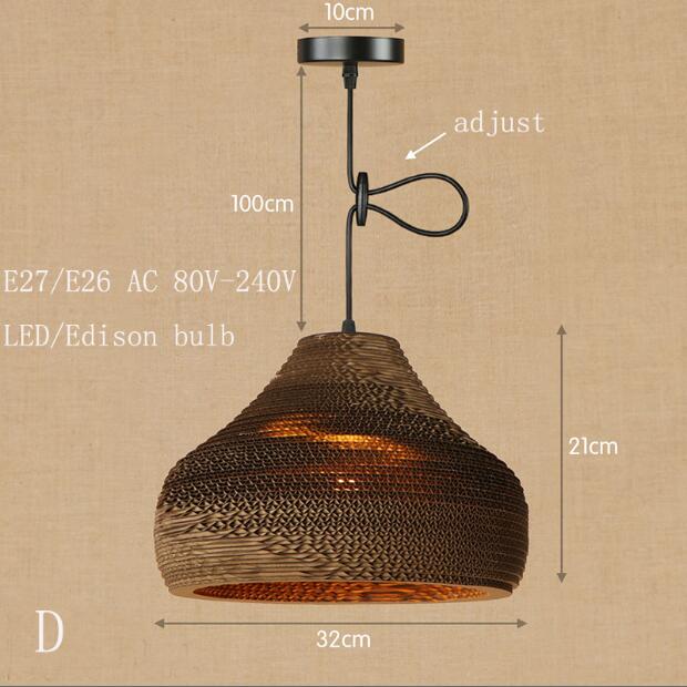 Stylish Paper Shade Folding Pendant Light Lamp