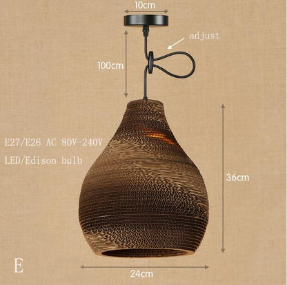 Stylish Paper Shade Folding Pendant Light Lamp
