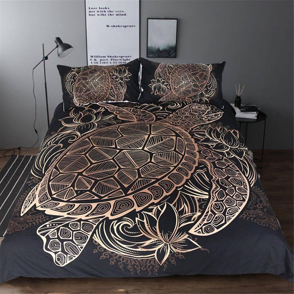 Soft Turtle Pattern Bedding Set Duvet Cover - Pexav