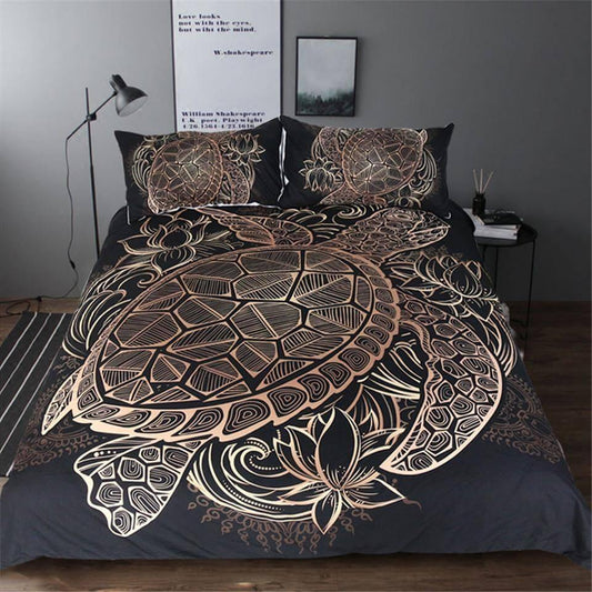 Soft Turtle Pattern Bedding Set Duvet Cover - Pexav