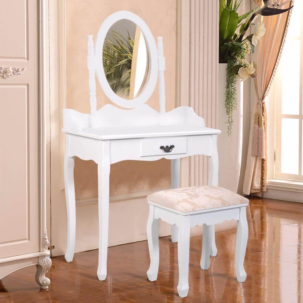 Classic Cosmetic Vanity Tables 2 Piece Set - Pexav