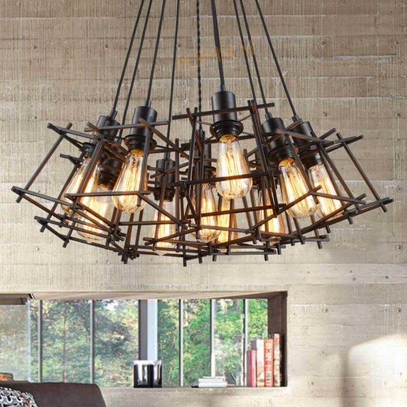 Vintage Metal Hanging Light Chandelier - Pexav