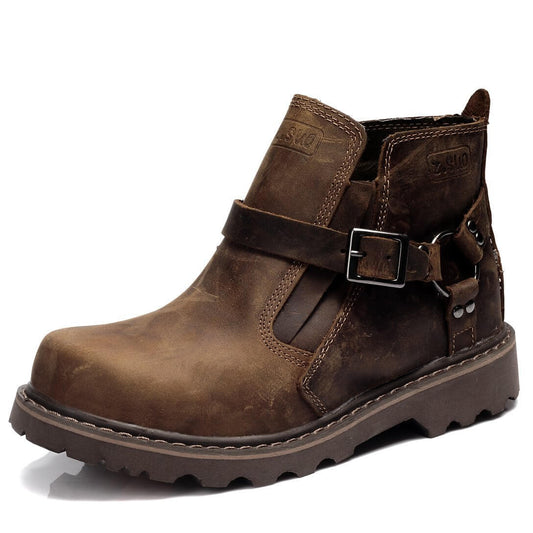 Classic Men's Leather Ankle Boots - Pexav