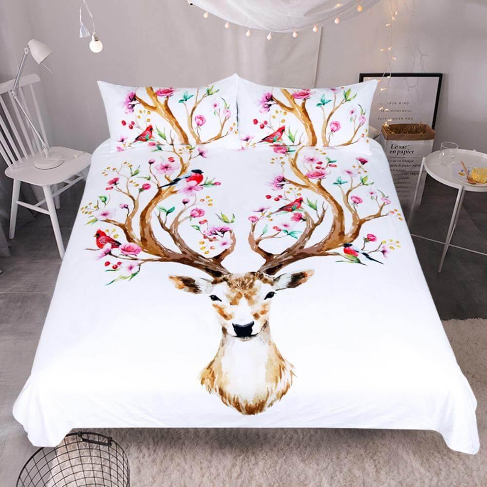 Cozy Forest Animal 3pc Bedding Set Duvet Cover - Pexav