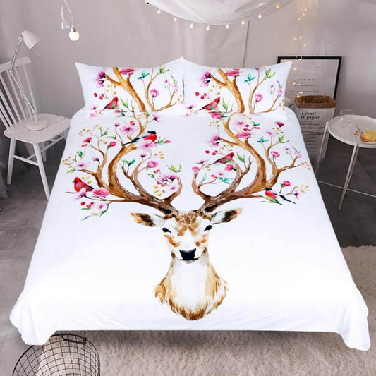 Cozy Forest Animal 3pc Bedding Set Duvet Cover - Pexav