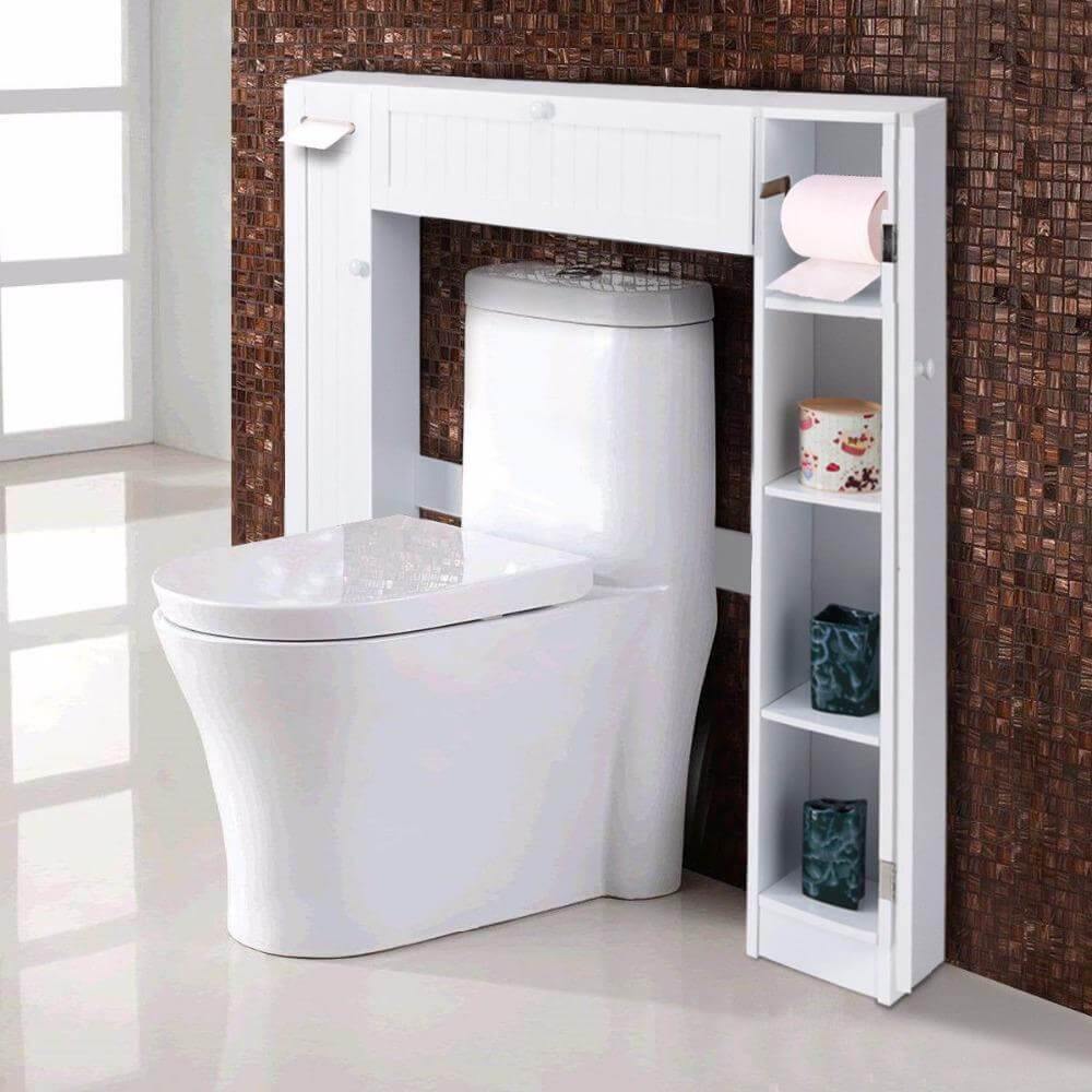 Compact White Space Saver Bathroom Storage Cabinet - Pexav