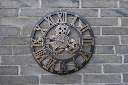 Large Unique Vintage Style Wall Clock - Pexav