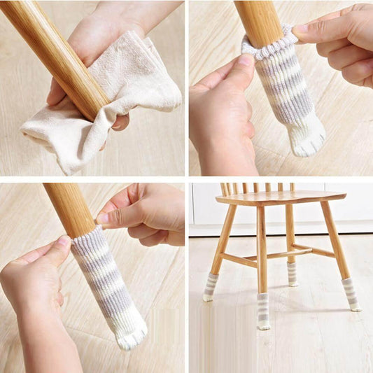 Soft 4 Piece Furniture Leg Protector Covers - Pexav