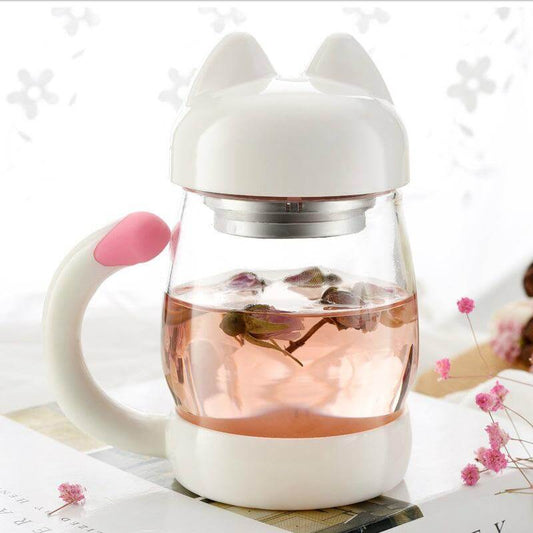 Adorable Kitty Coffee Mug With Infuser - Pexav