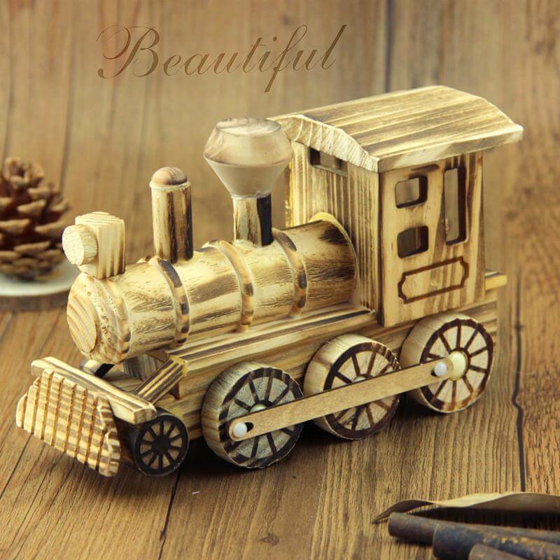 Unique Wooden Train Model - Pexav