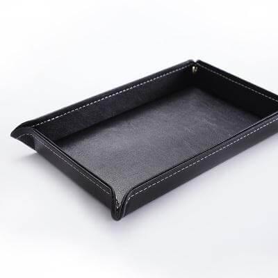 Versatile Brown Leather Desk Organizers