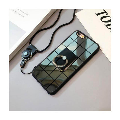 Classic Checkered Phone Cover with Wrist Strap