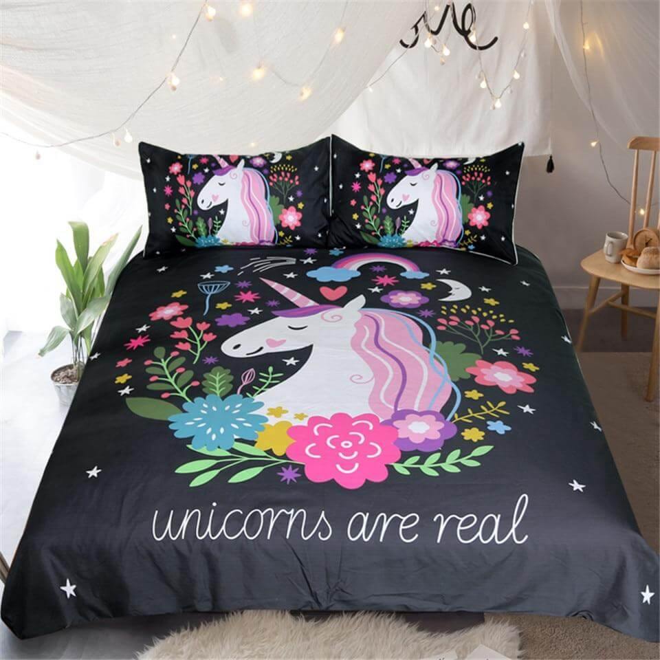 Colorful Fun Girls Bedding Set Soft Duvet Cover - Pexav