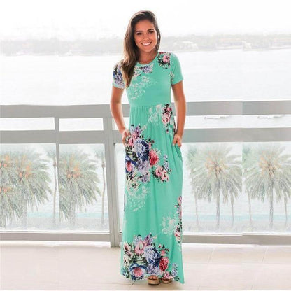 Chic Floral V Neck Summer Mini Dress