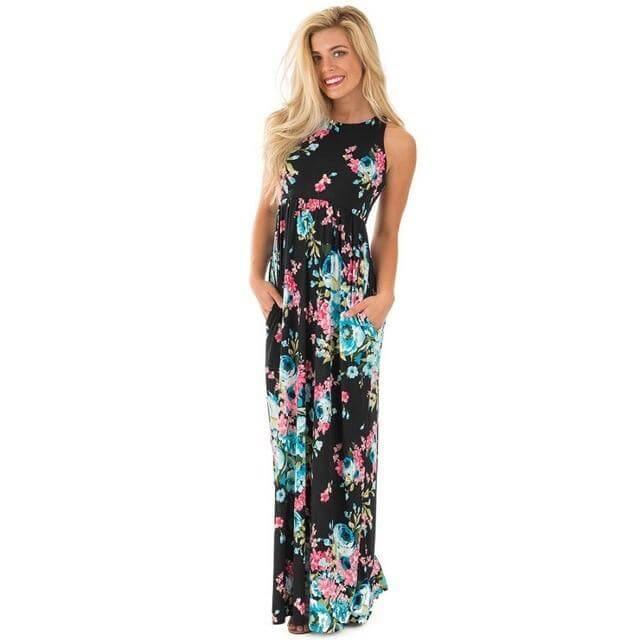 Chic Floral V Neck Summer Mini Dress