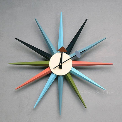 Stylish Starburst Shaped Wall Clock - Pexav