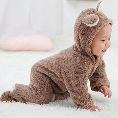 Cozy Plush Baby Bear Onesie - Pexav