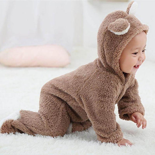 Cozy Plush Baby Bear Onesie - Pexav