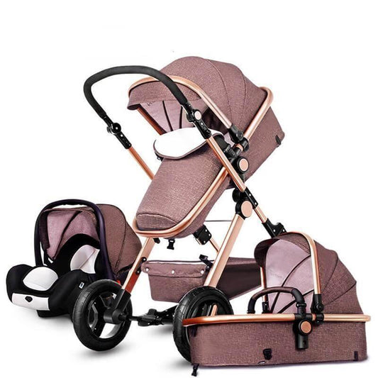 Compact 3 in 1 Baby Stroller with Storage Basket - Pexav