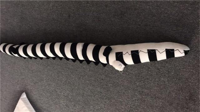 Soft Baby Crib Pillow with Fun Crocodile House Design