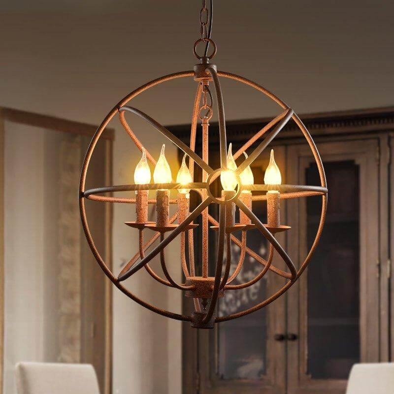 Round Metal Pendant Birdcage Style Hanging Lamp - Pexav