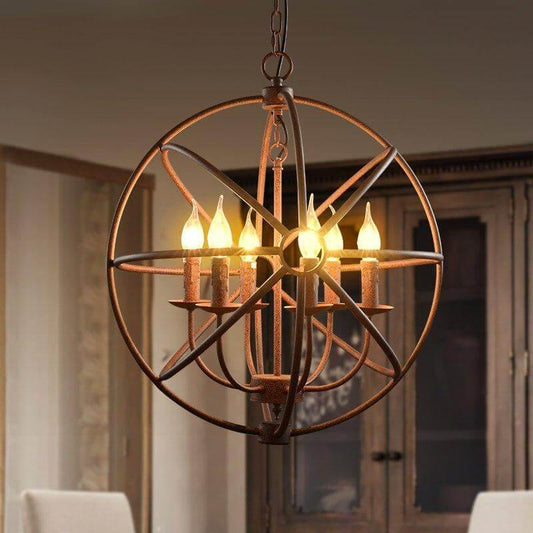 Round Metal Pendant Birdcage Style Hanging Lamp - Pexav
