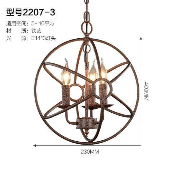 Round Metal Pendant Birdcage Style Hanging Lamp
