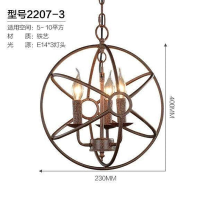 Round Metal Pendant Birdcage Style Hanging Lamp