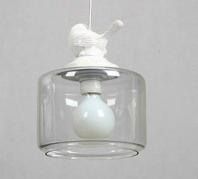 Unique Elegant Glass Bird Pendant Light Lamp