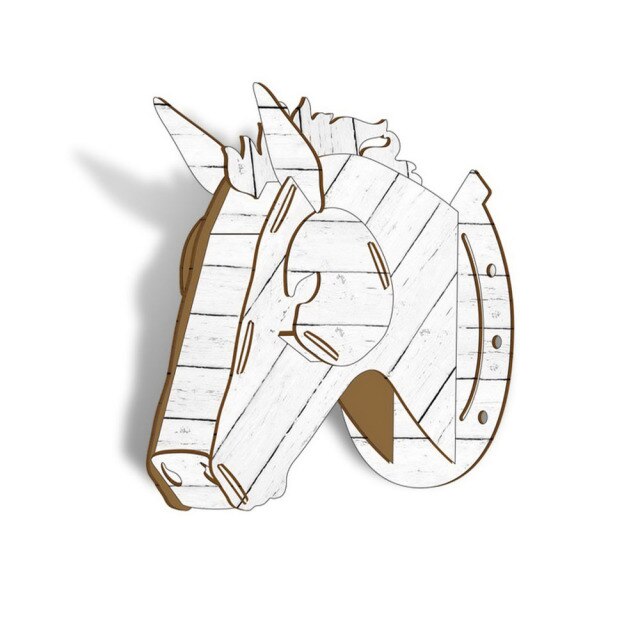 Unique Wooden Horse Wall Art Decoration