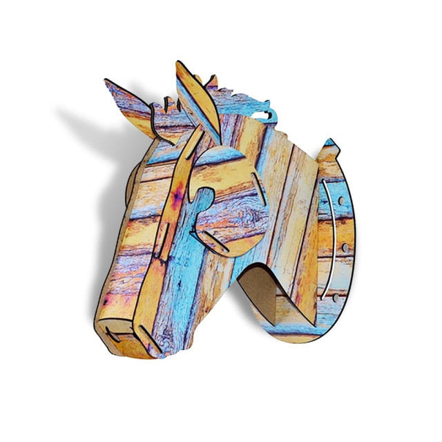 Unique Wooden Horse Wall Art Decoration